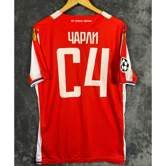Rare 2017/2018 Macron Red Star Belgrade home Football/Soccer Jersey EU XXL/US XL - Picture 2 of 9